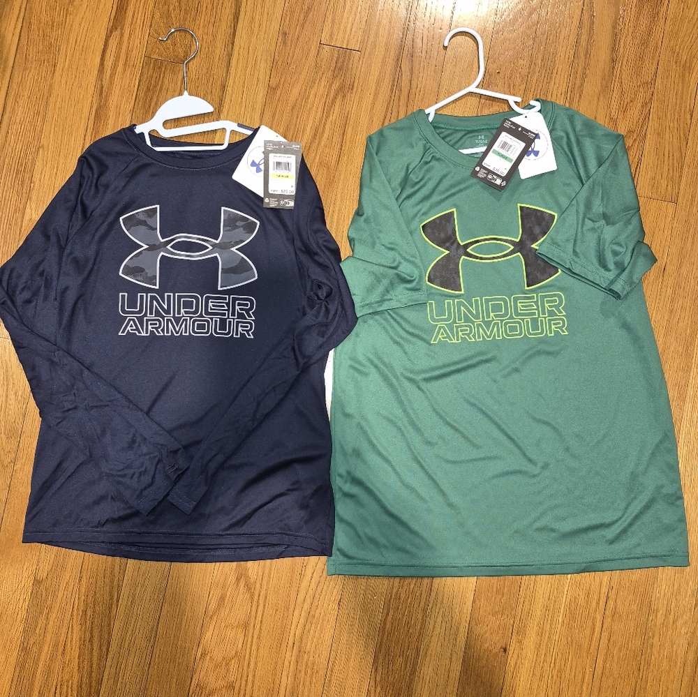 NWT Under Armour Kids' Green and Blue Shirts